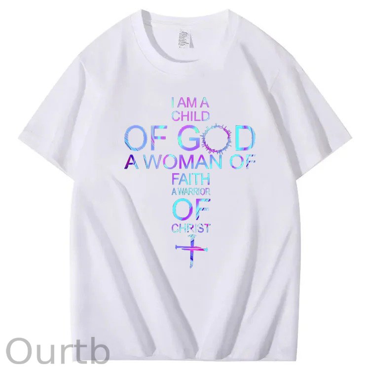 I Am a of God, A Woman of Faith, A Warrior of Christ 100% Cotton T-Shirt