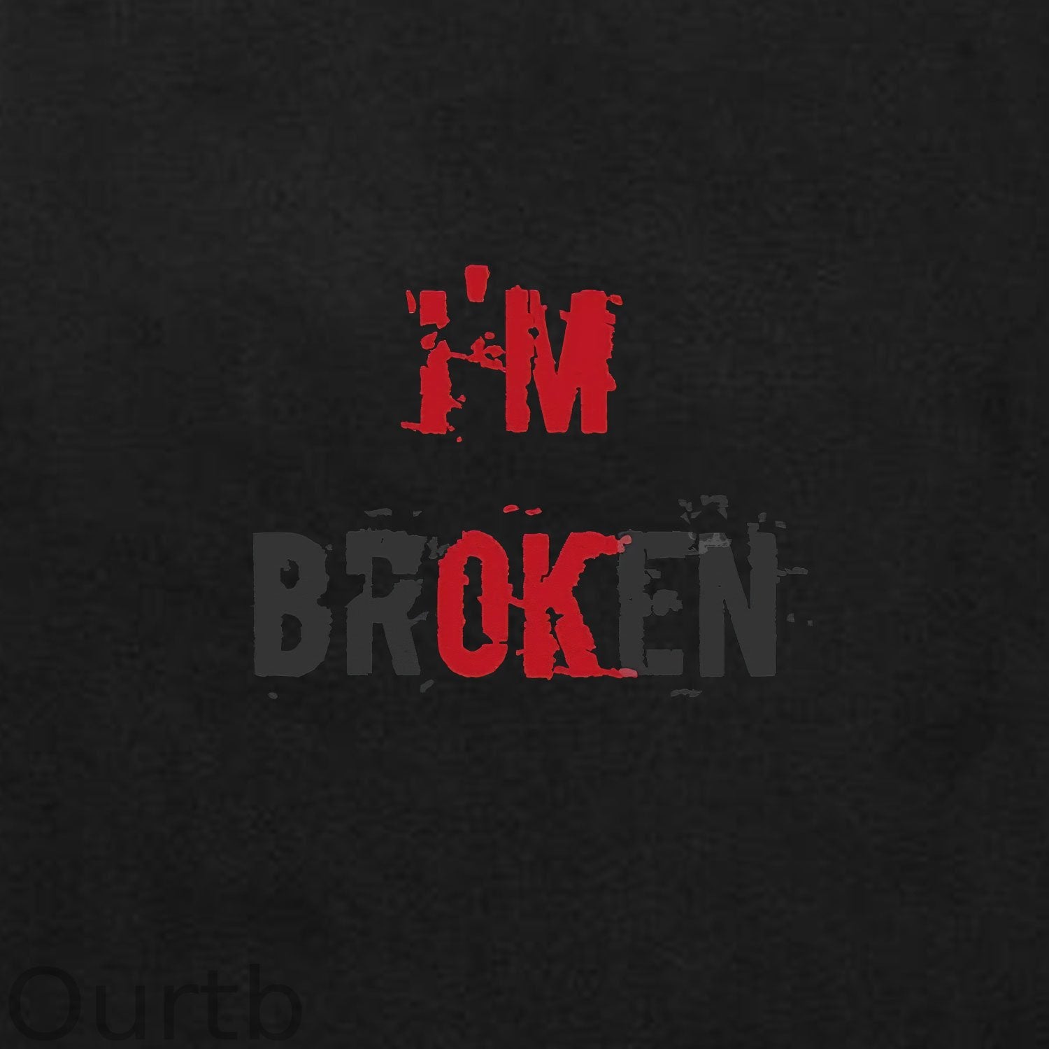 I’M BROKEN Letter Graphic Casual Black Print Hoodie