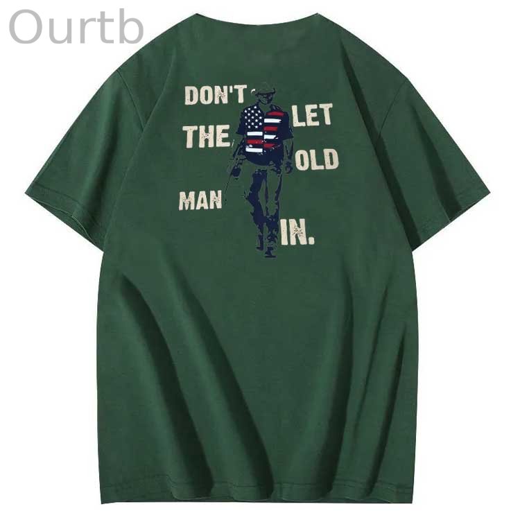 Vintage Don't Let The Old Man In Pattern 100&Cotton Print T-Shirt