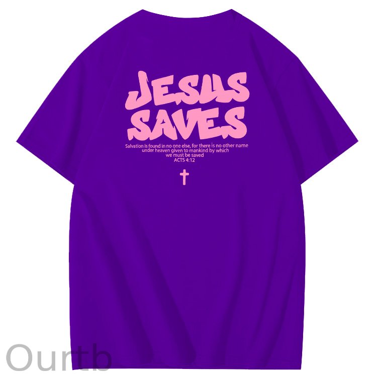 Jesus Saves  Pattern100% Cotton T-Shirt