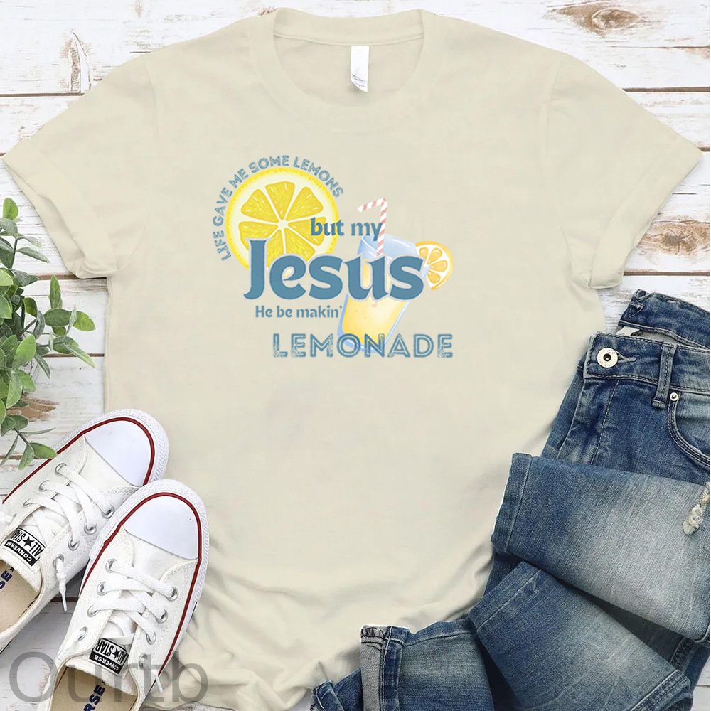 Women's Jesus Pattern Round-Neck T-Shirt