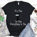 Everything Is Fine Pattern Round-Neck T-Shirt