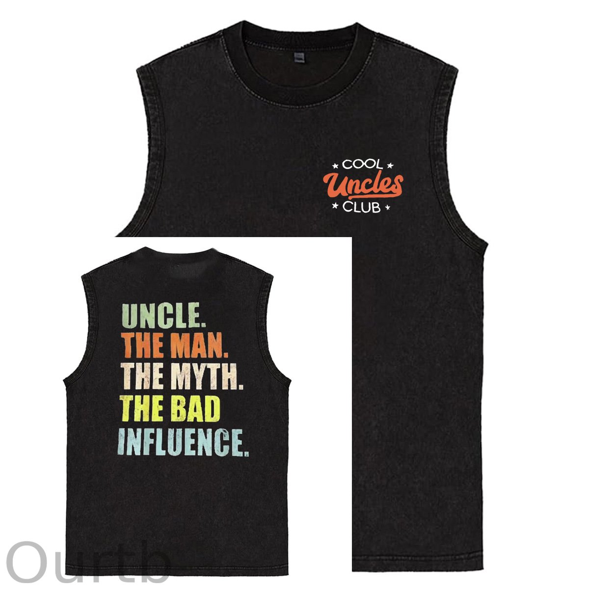 Cool Uncles Club Pattern Sleeveless Cotton Washed Printed Loose Vest