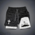 Cross Pattern Pattern Print Shorts Pants