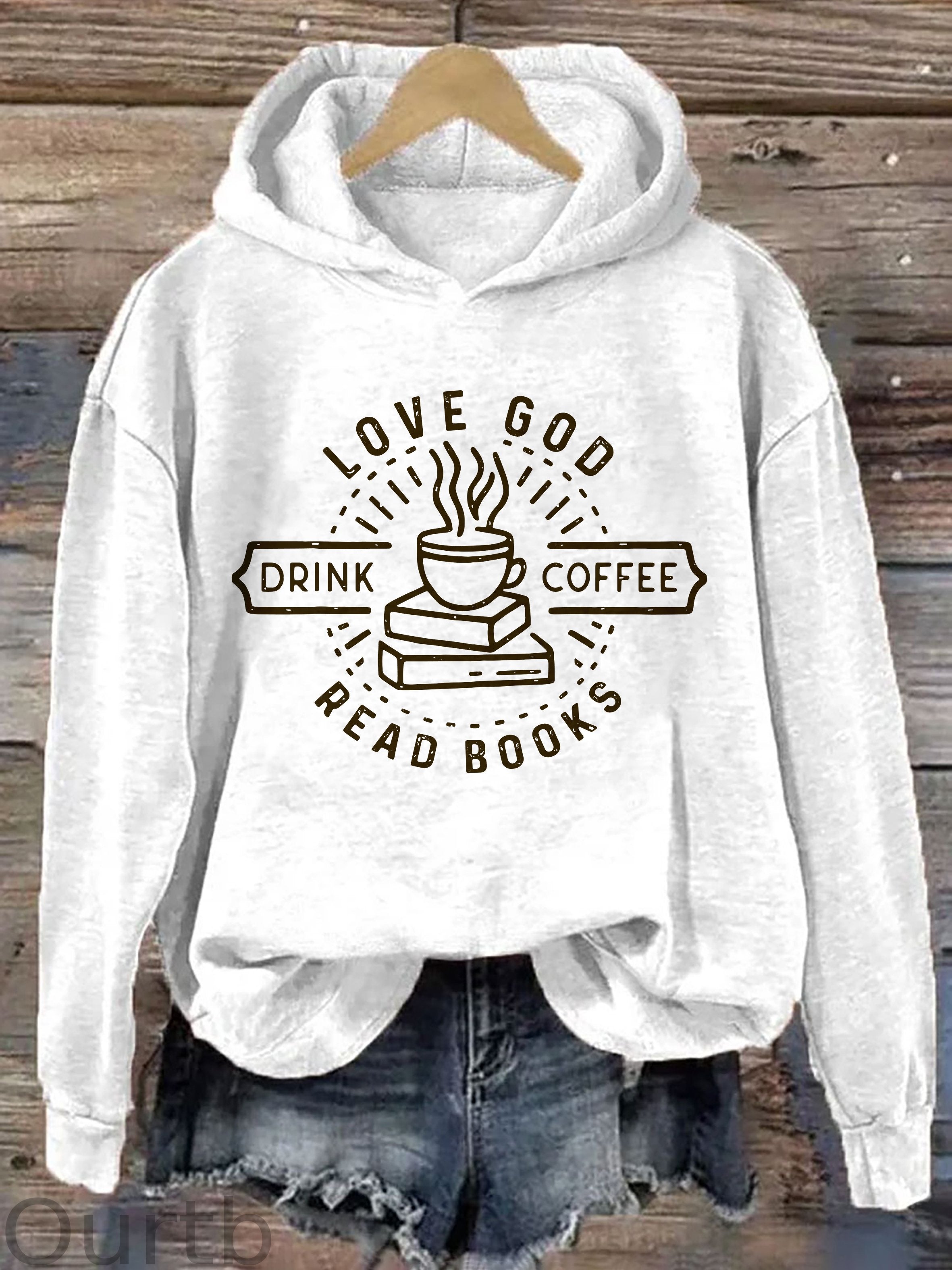 Love God Drink Coffee Read Books Hoodie