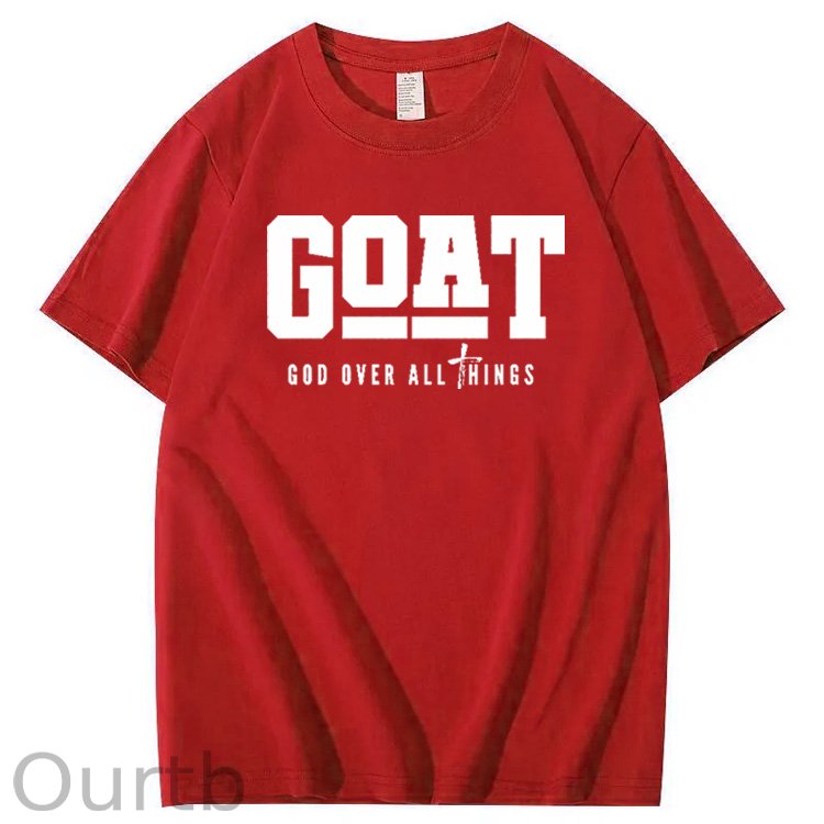 God Over All Things Pattern Print Crew Neck T-Shirt