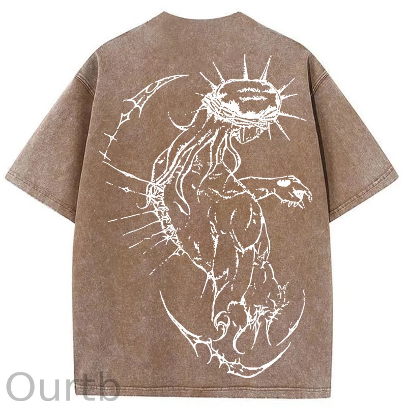 Jesus Cross Washed Cotton T-Shirt