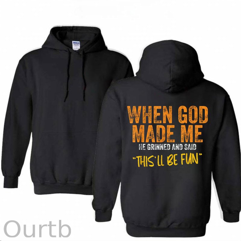 When God Made Me He Grinned And Said This'll Be Fun Pattern Classic Hoodie