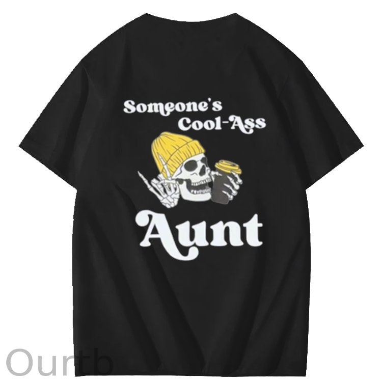 Cool Aunt Club Someone's Cool Aunt Christian God Faith Jesus Art Pattern Print T-Shirt