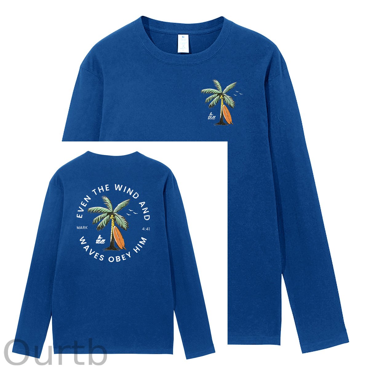Be Still  Pattern Long Sleeve 100% Cotton  T-Shirt