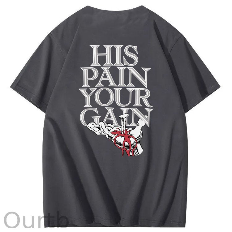 Vintage 1990s Lord's GYM His Pain Your Gain Jesus 100% Cotton T-Shirt