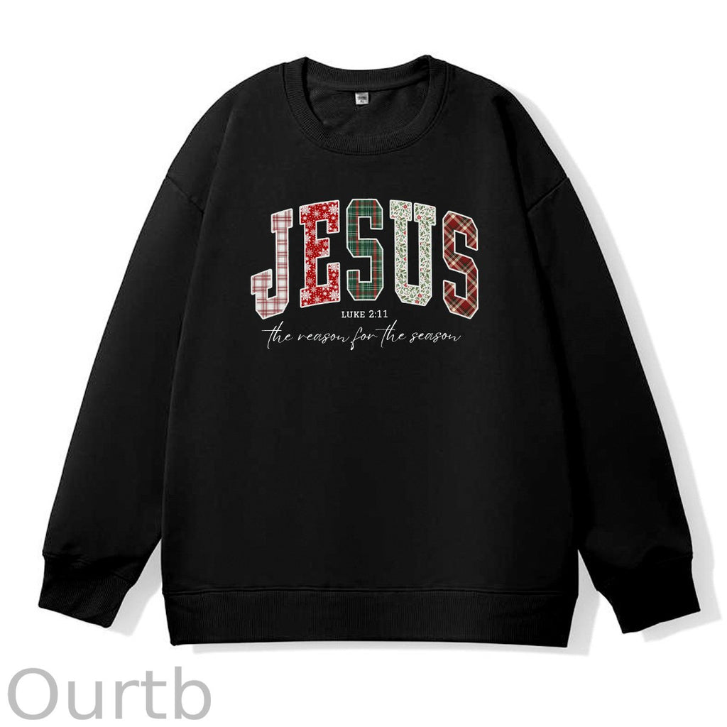 Jesus Pattern 100% 300g CottonCrew Neck Sweatshirt