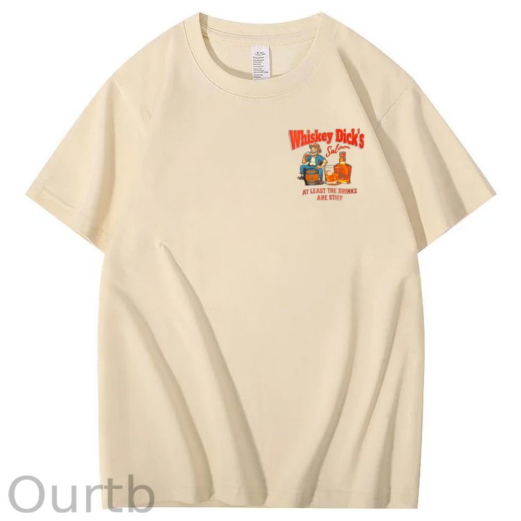 Whiskey Dick's Print Pattern Crew Neck T-Shirt
