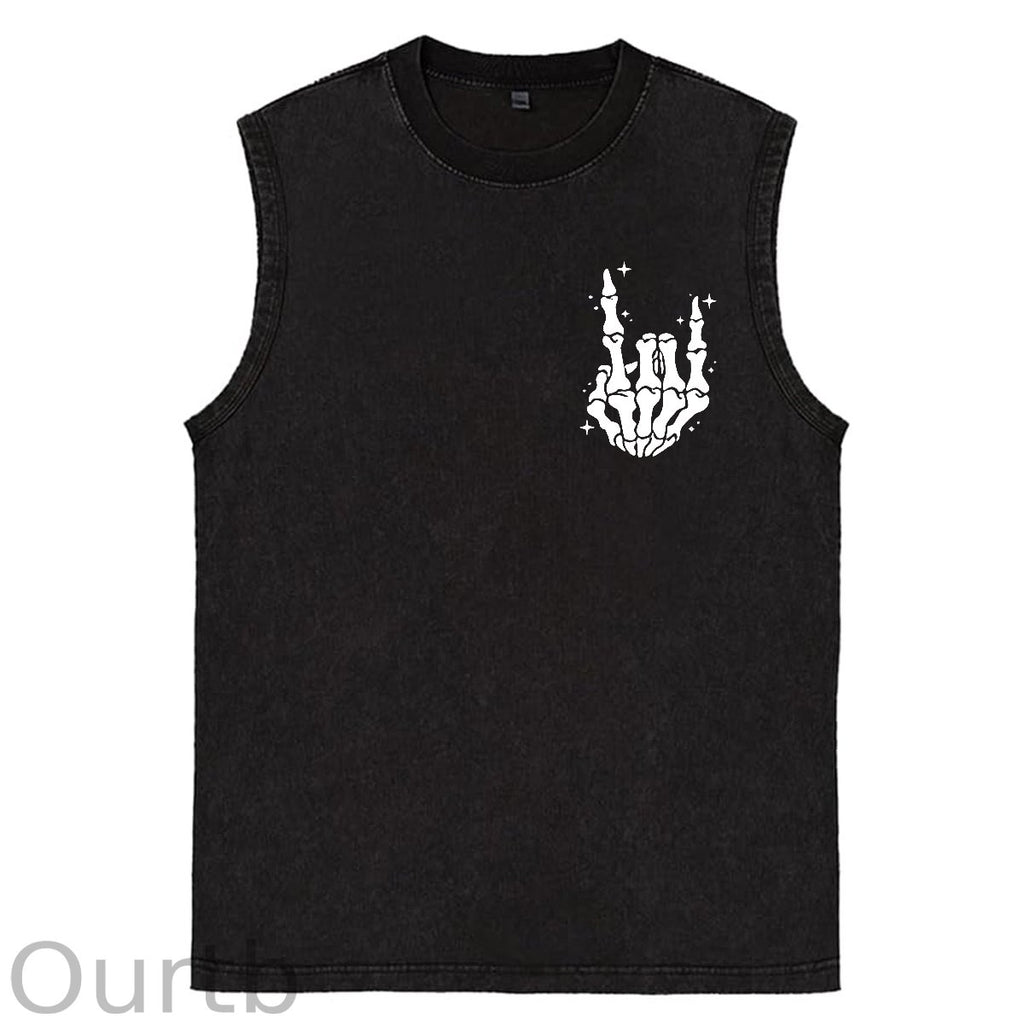 Just A Dad Who Always Came Back With The Milk Print Washed Cotton Sleeveless Tank Tops