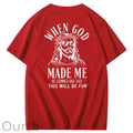 When God Made Me He Grinned And Said This'll Be Fun Jesus Pattern  Print 100%Cotton T-Shirt
