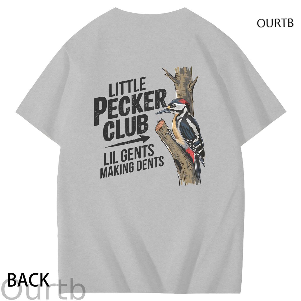 Little Pecker Club Lil Gents Making Dents Funny Adult Art Pattern Print T-Shirt