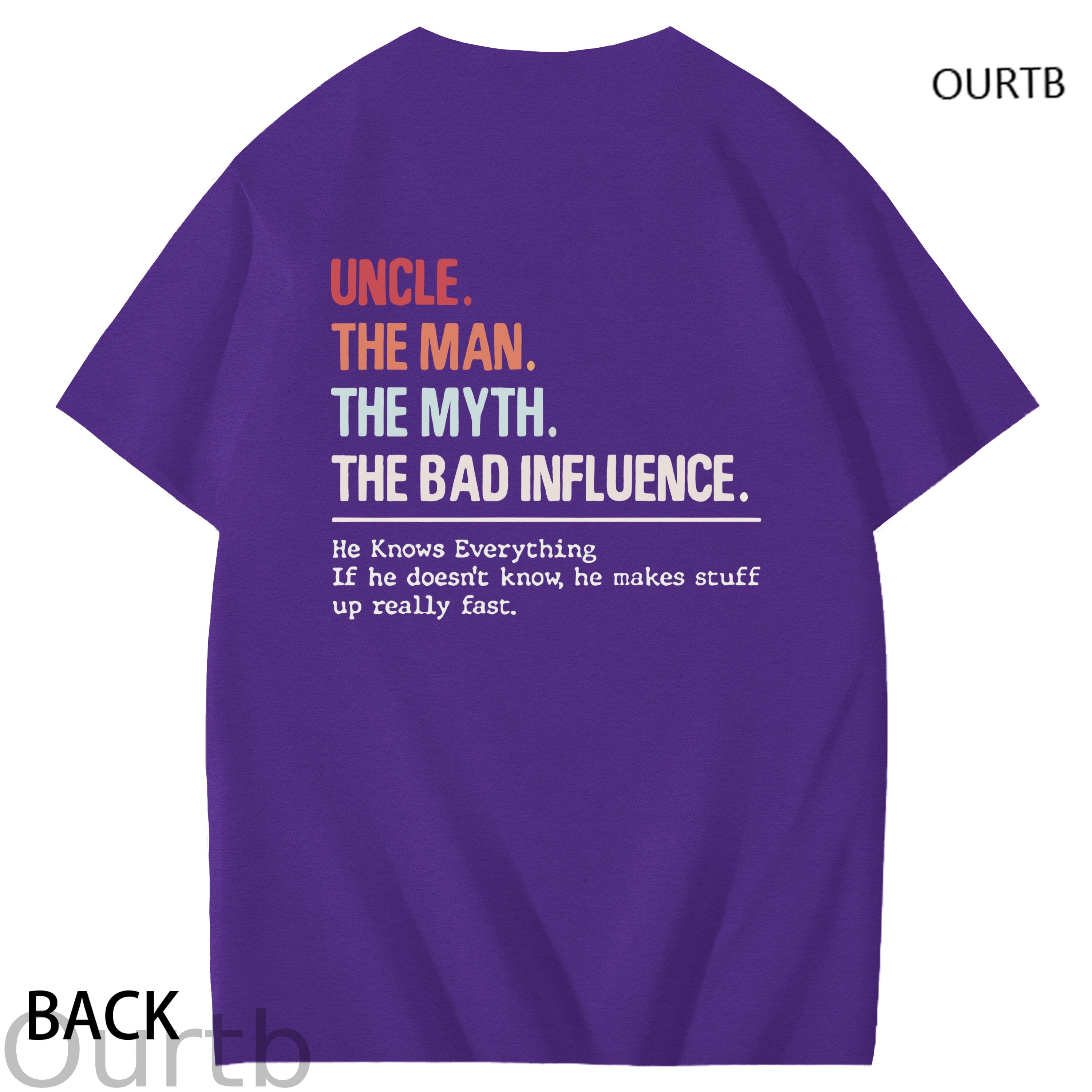 Uncle The Man The Myth The Bad Influence Cool Uncle Club Art Pattern Print T-Shirt