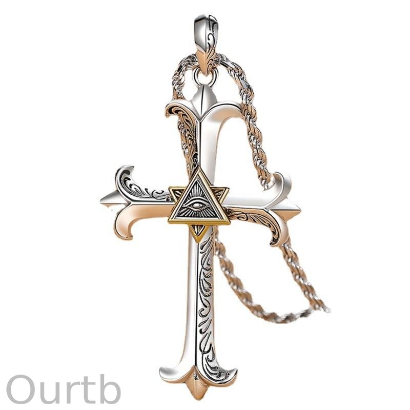Vintage Evil Eye Cross Necklace 61220983TO