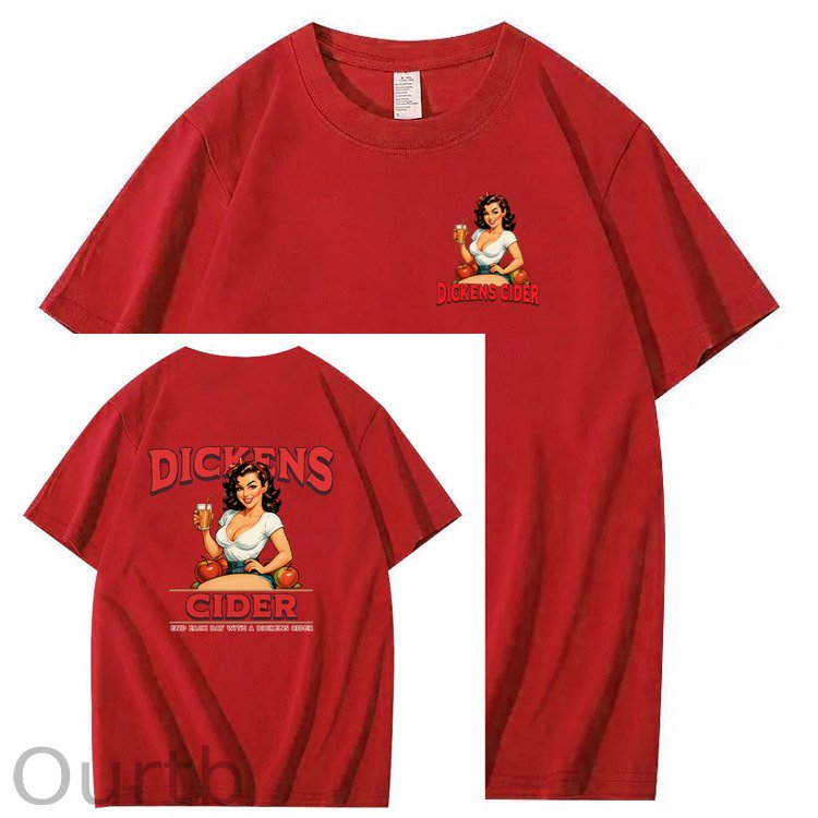 End Each Day With A  Dicknes Cider Pattern Print 100%Cotton T-Shirt