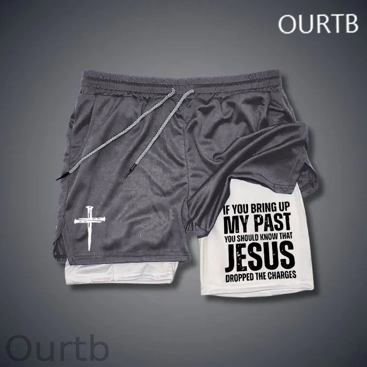 If You Bring Up My Past You Should Know That Jesus Dropped The Charges Cross Art Print Shorts Pants
