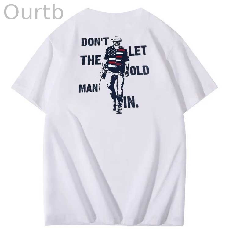 Vintage Don't Let The Old Man In Pattern 100&Cotton Print T-Shirt