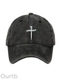 Christian Cross Pattern Washed And Distressed Hats