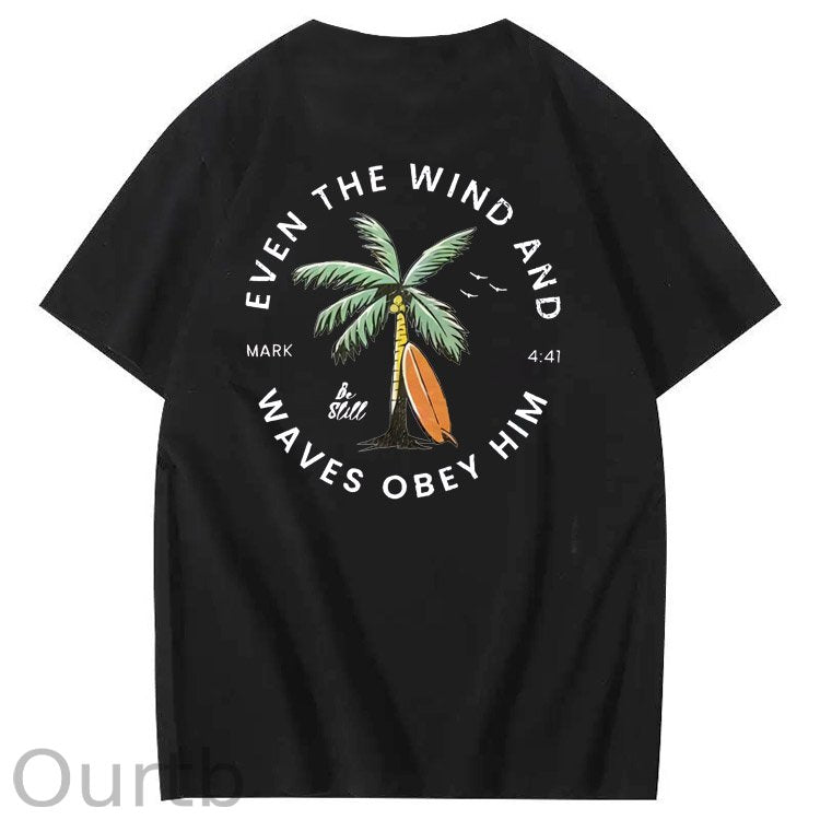 Be Still  Pattern Print 100%Cotton T-Shirt