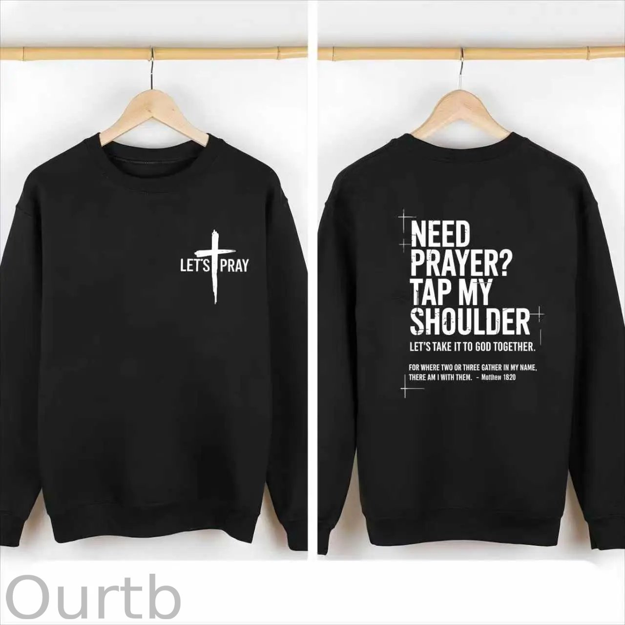 Need Prayer Hoodie - Tap My Shoulder Let’s Pray Christian Faith Sweatshirt, Bible Verse Matthew 18:20, Religious Inspirational Fall Winter Outfit Womenswear