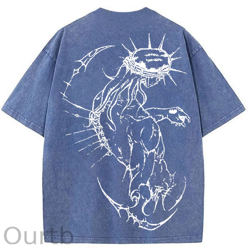 Jesus Cross Washed Cotton T-Shirt