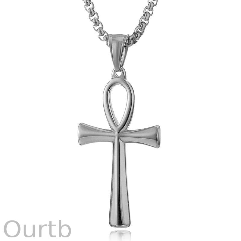 Vintage Casual Knot Cross Necklace 01193003TO