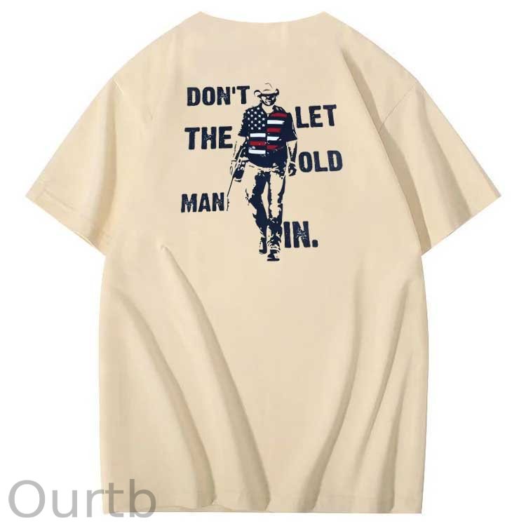 Vintage Don't Let The Old Man In Pattern 100&Cotton Print T-Shirt