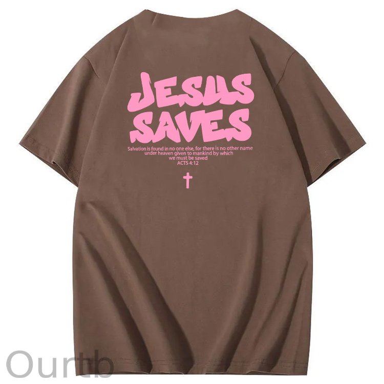 Jesus Saves  Pattern100% Cotton T-Shirt