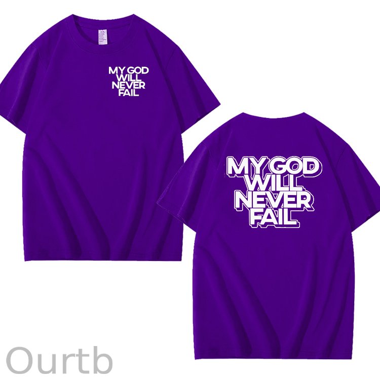 My God Will Never Fall Pattern 100% Cotton T-Shirt