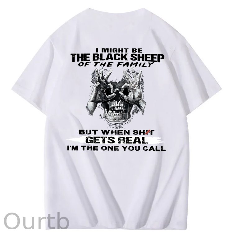 The Blacksheep Of  The Family Pattern Print 100%Cotton T-Shirt