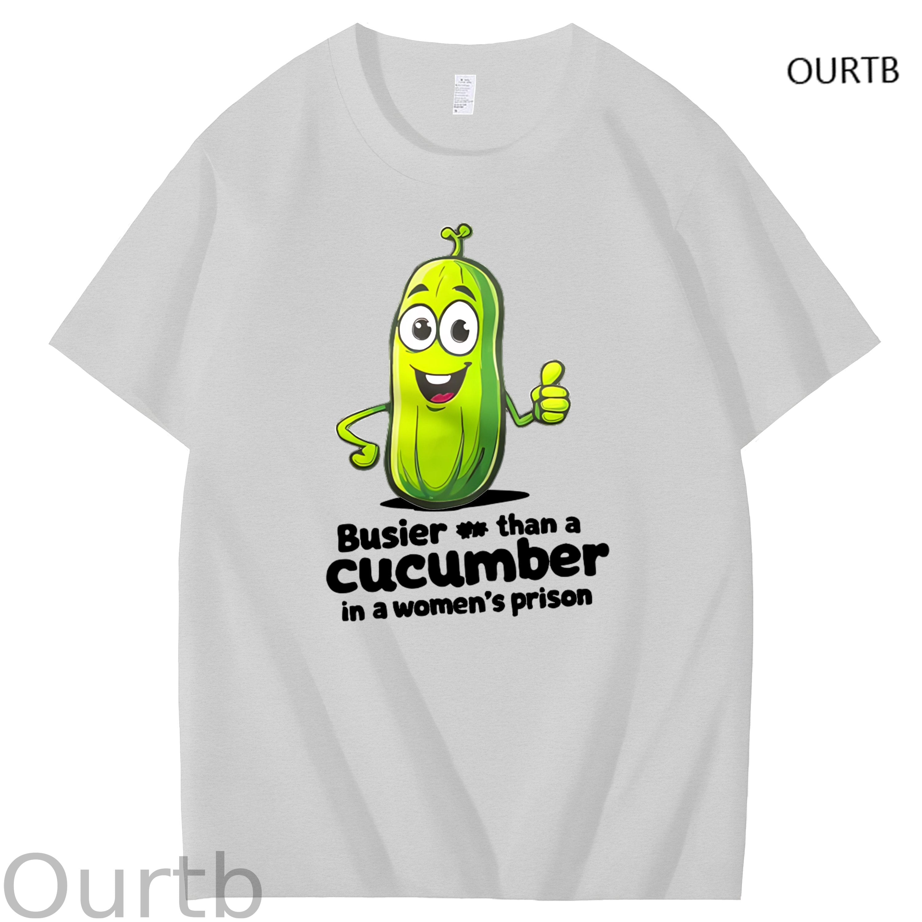 Busier Than A Cucumber In A Women's Prison Art Pattern Print T-Shirt