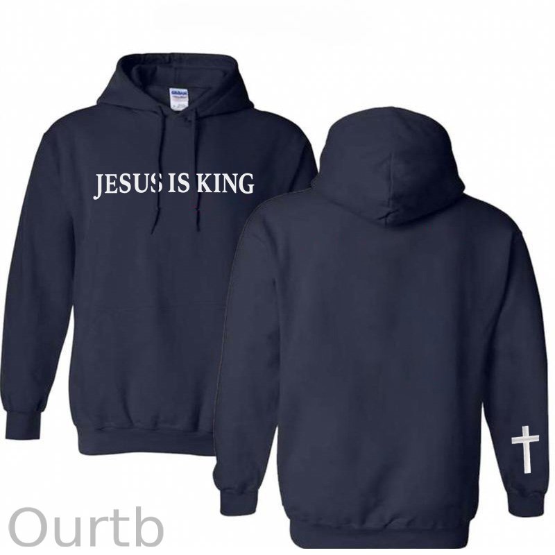 Jesus is King Pattern 100% 300g Cotton Classic Hoodie