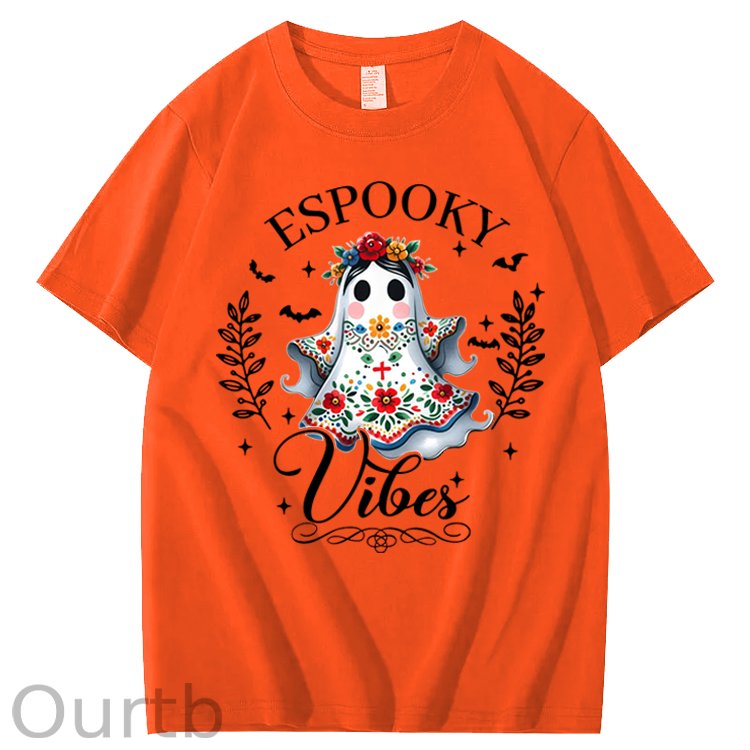 Halloween Espooky Vibes Mexican Boo Ghost 100% Cotton T-Shirt