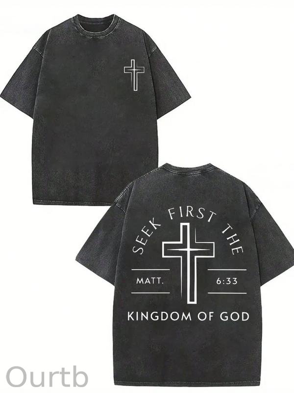 Seek First The Kingdom Of God Washed Cotton T-Shirt