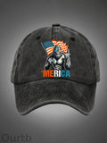 Merica Bigfoot Pattern Washed Hats