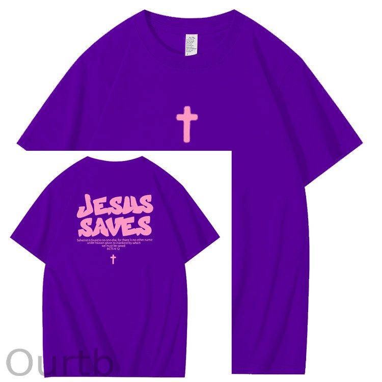 Jesus Saves  Pattern100% Cotton T-Shirt