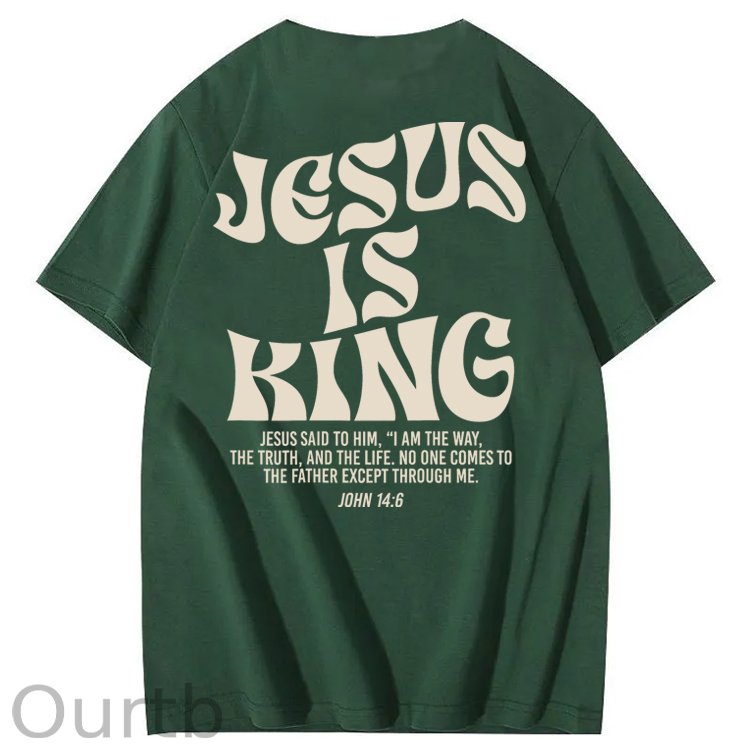 Jesus Is King Bible Verse John 14:6 Christian 100% Cotton T-Shirt