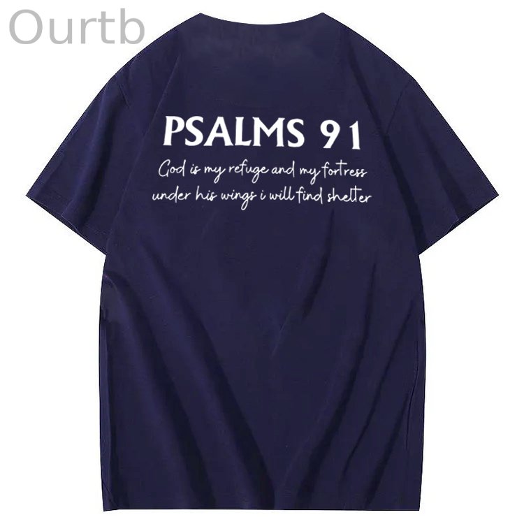 Psalms 91 Pattern 100&Cotton Print T-Shirt