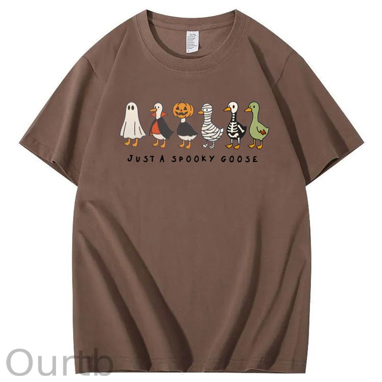 Just Spooky Goose Pattern 100% Cotton T-Shirt
