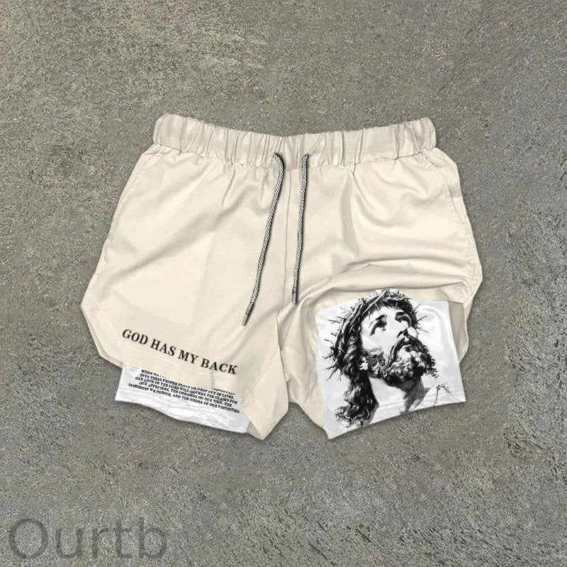 Gym God Has My Back 2 In 1 Gym Performance Shorts