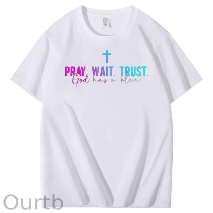 God Has A Plane Pattern  Print 100%Cotton T-Shirt
