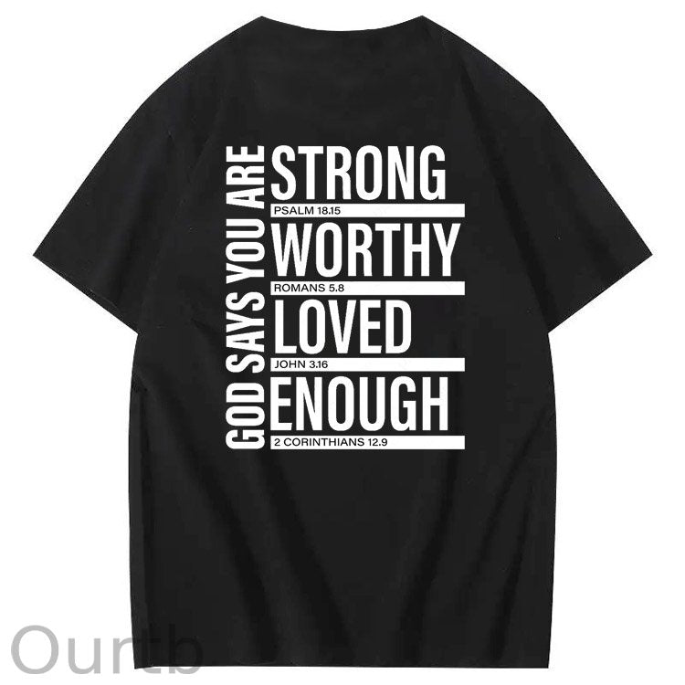 God Say You  Are Pattern  Print 100%Cotton T-Shirt