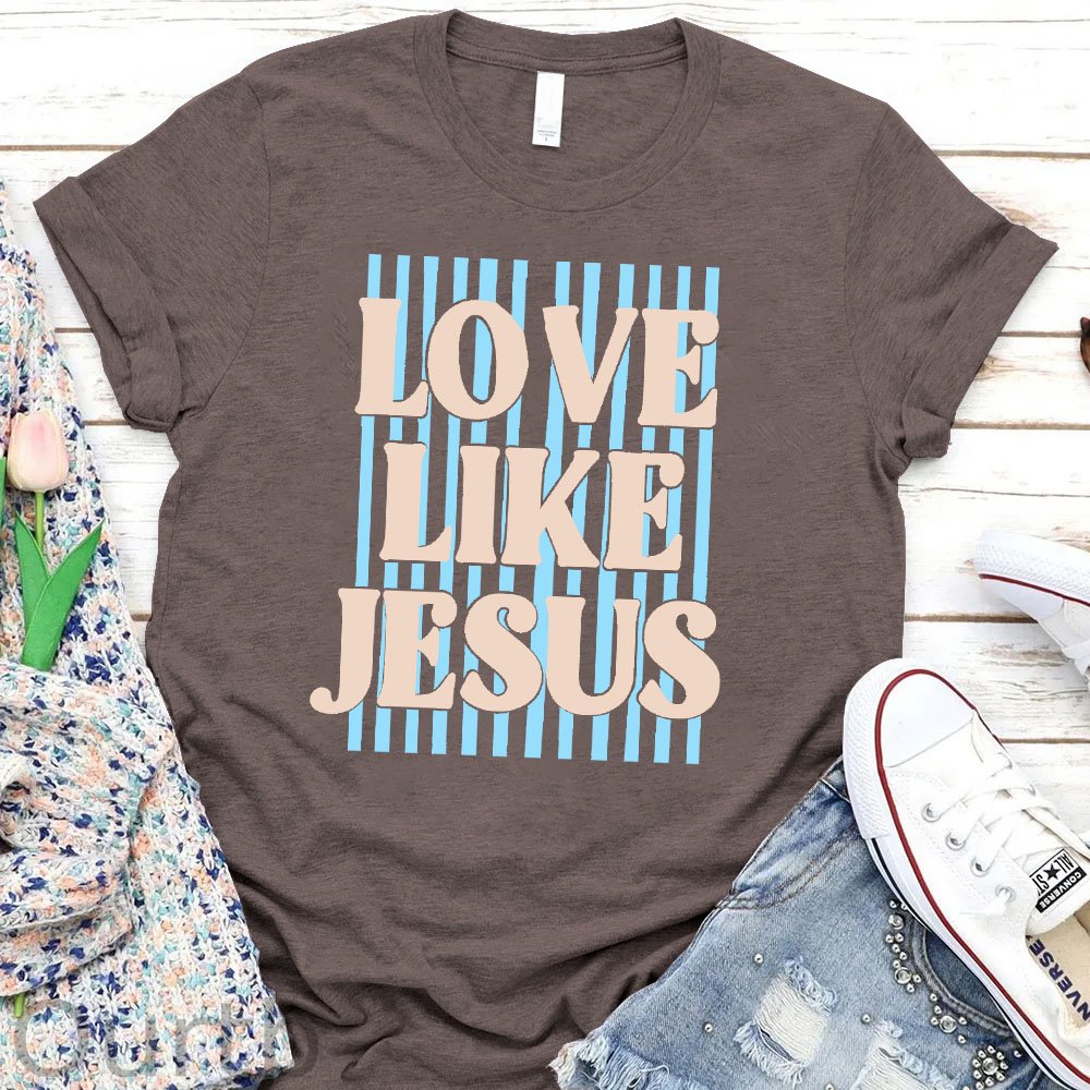 Women's Love Like Jesus  Pattern Round-Neck T-Shirt