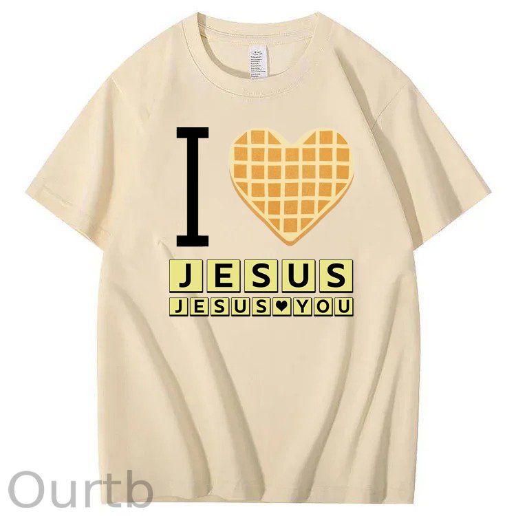 I Love Jesus Jesus Love You Waffle 100% Cotton T-Shirt