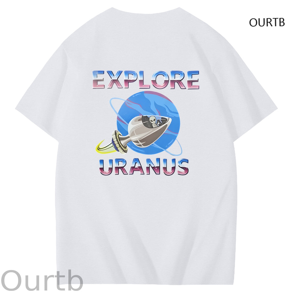 Explore Uranus Funny Adult Art Pattern Print T-Shirt