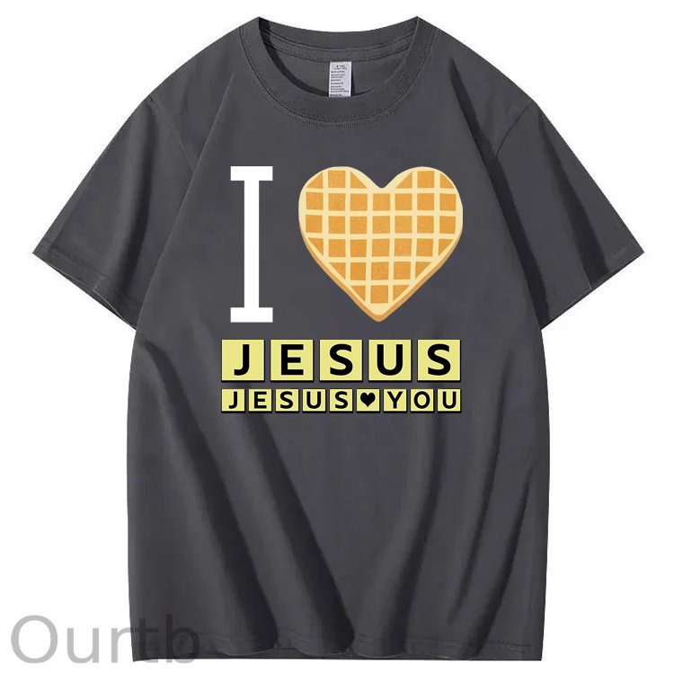 I Love Jesus Jesus Love You Waffle 100% Cotton T-Shirt